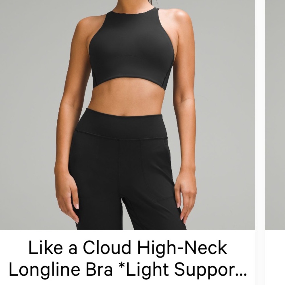 Lululemon Like a cloud, high neck longline bra size 8 in Black